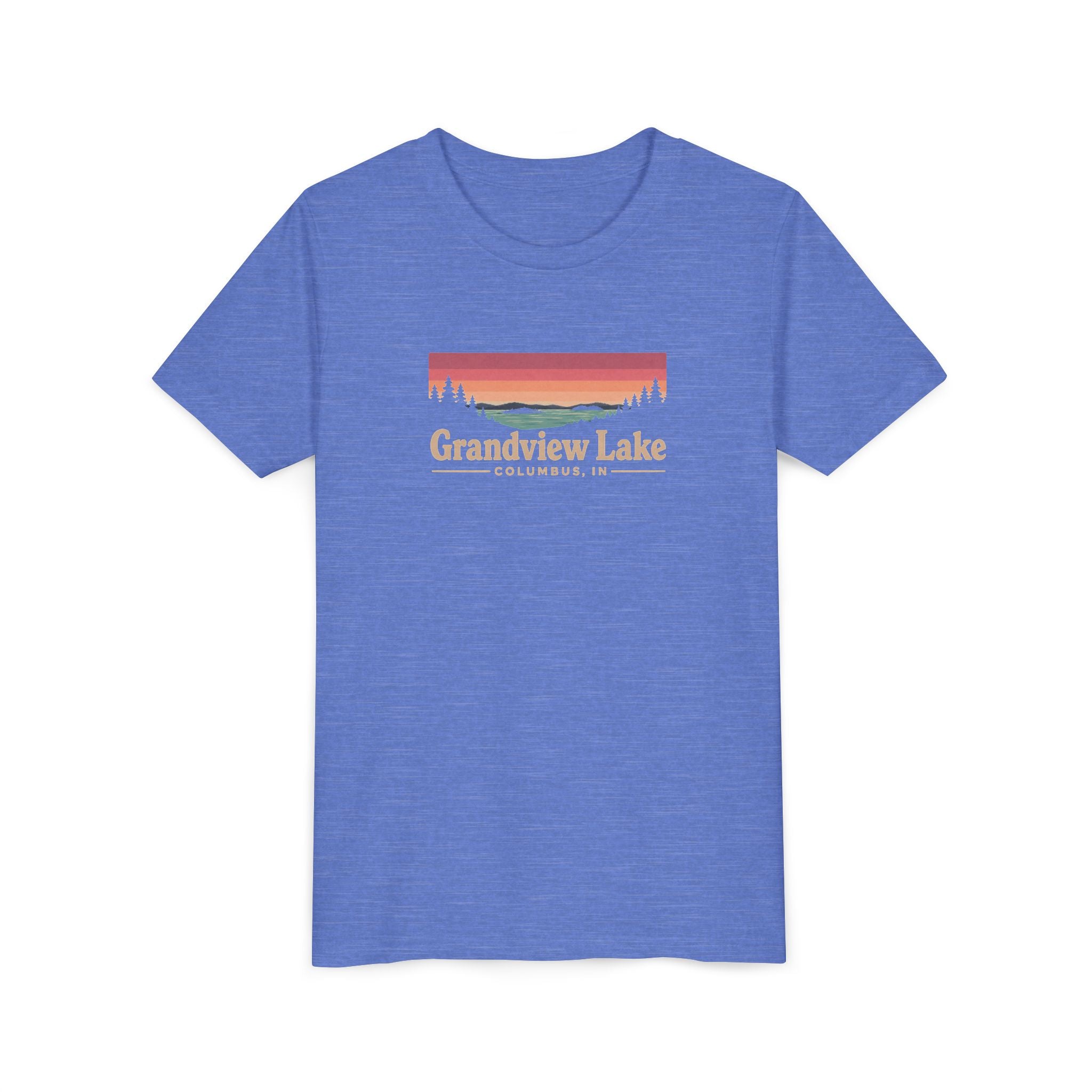 Youth Tee — Grandview Lake Retro Sunset Graphic