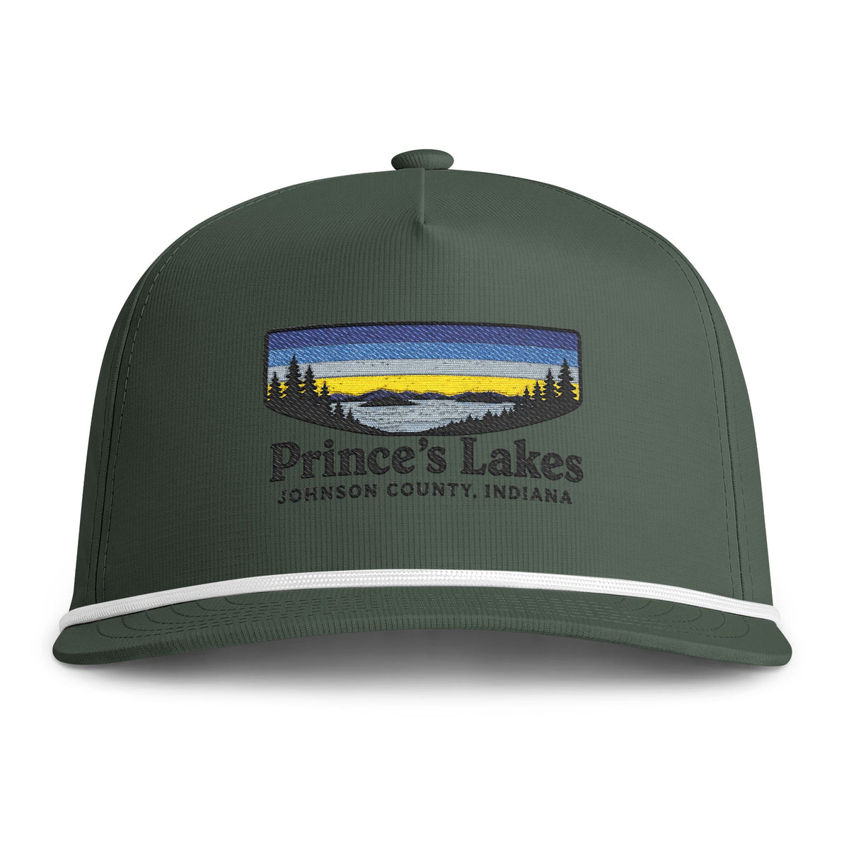 Prince's Lakes Sunset Rope Cap — Vintage Sunwashed Embroidered Baseball Hat