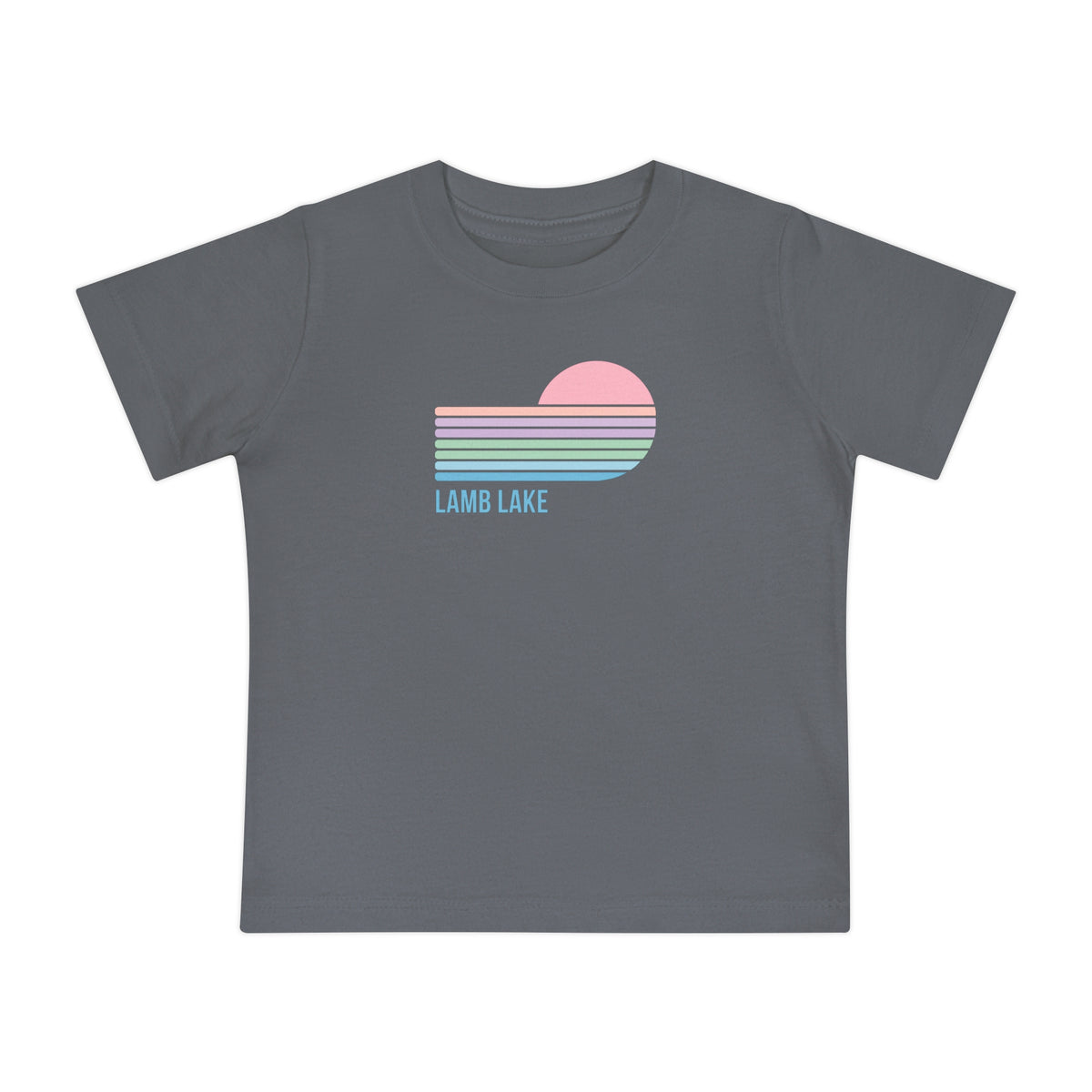 Baby T-Shirt — Pastel Retro Heart Sunset "Lamb Lake"