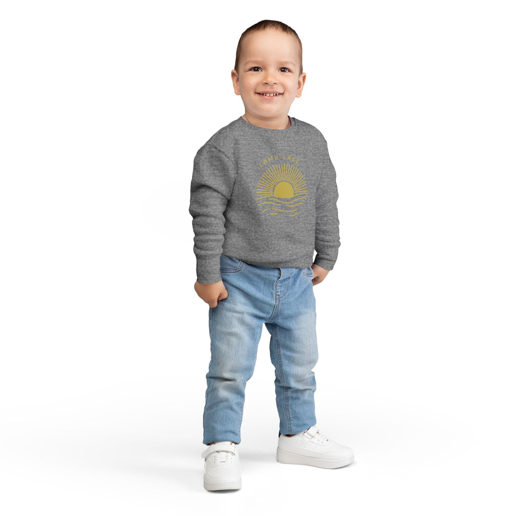 Toddler Sweatshirt - 'Lamb Lake' Sunrise Graphic Pullover for Kids