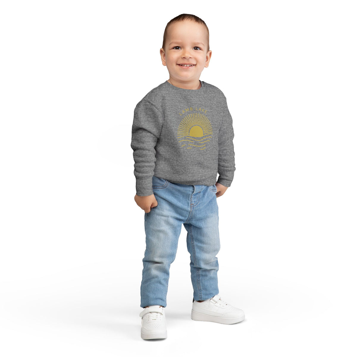 Toddler Sweatshirt - 'Lamb Lake' Sunrise Graphic Pullover for Kids