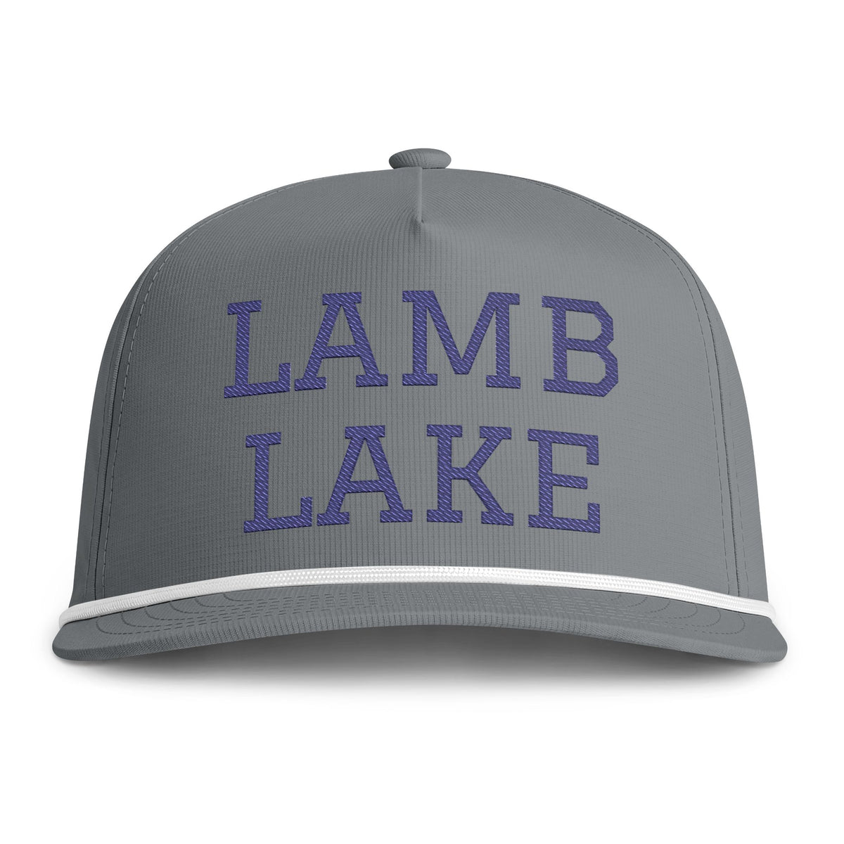 Lamb Lake Rope Cap — Embroidered Stitch Vintage Sun-washed Trucker Hat