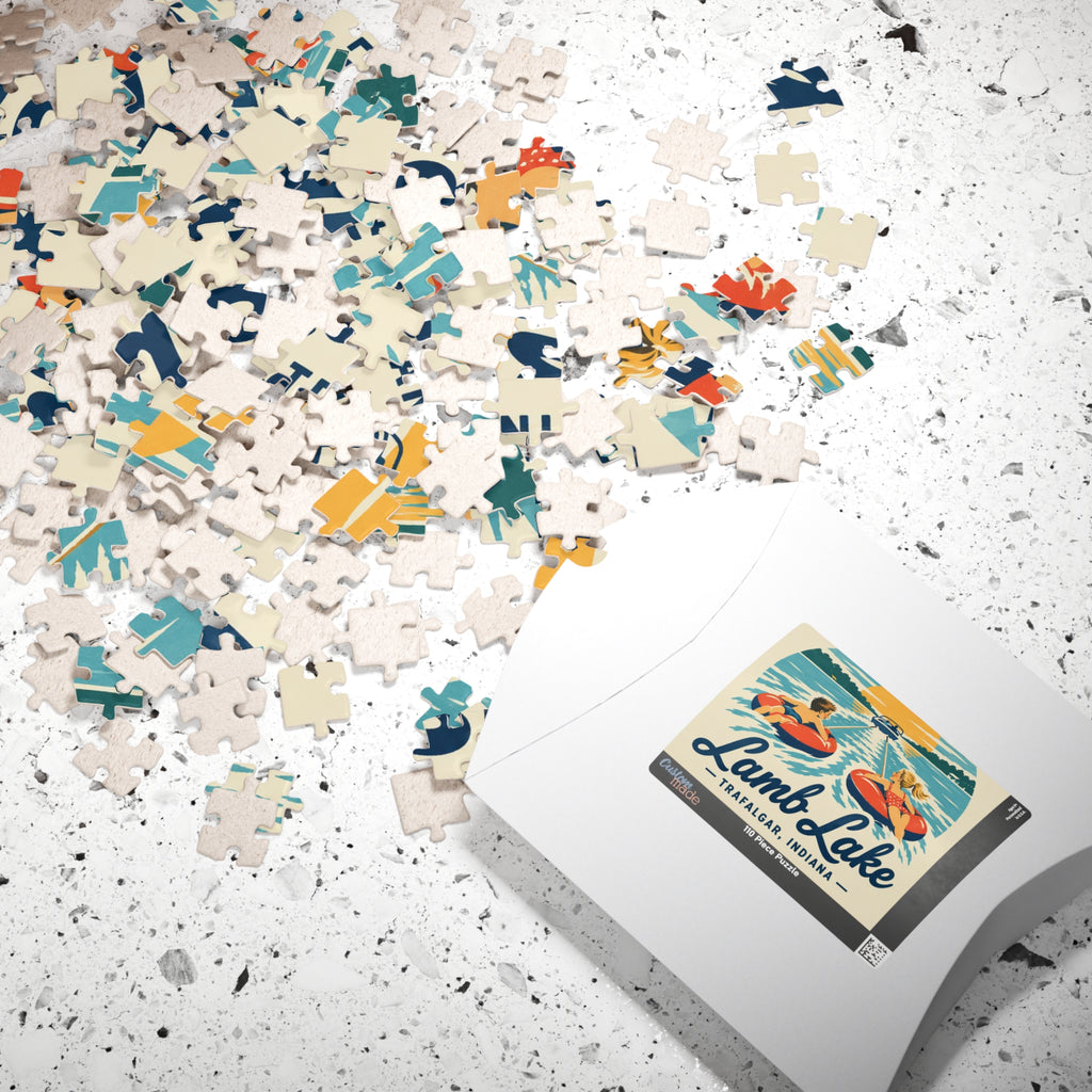 Lamb Lake Kids Retro Tubing Puzzle — Trafalgar, Indiana Lake Souvenir