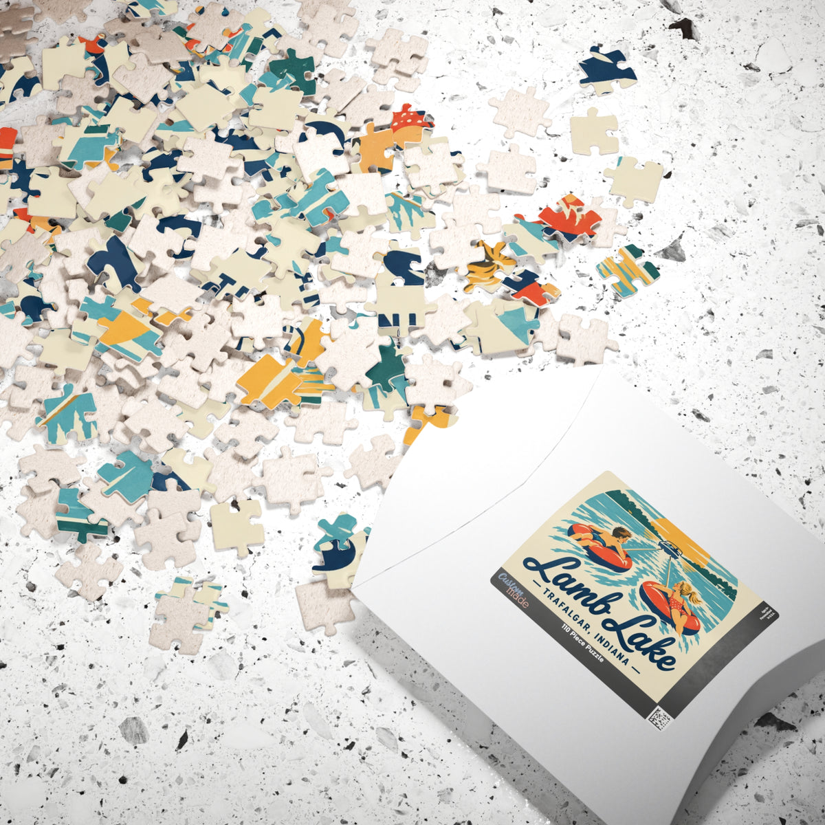 Lamb Lake Kids Retro Tubing Puzzle — Trafalgar, Indiana Lake Souvenir
