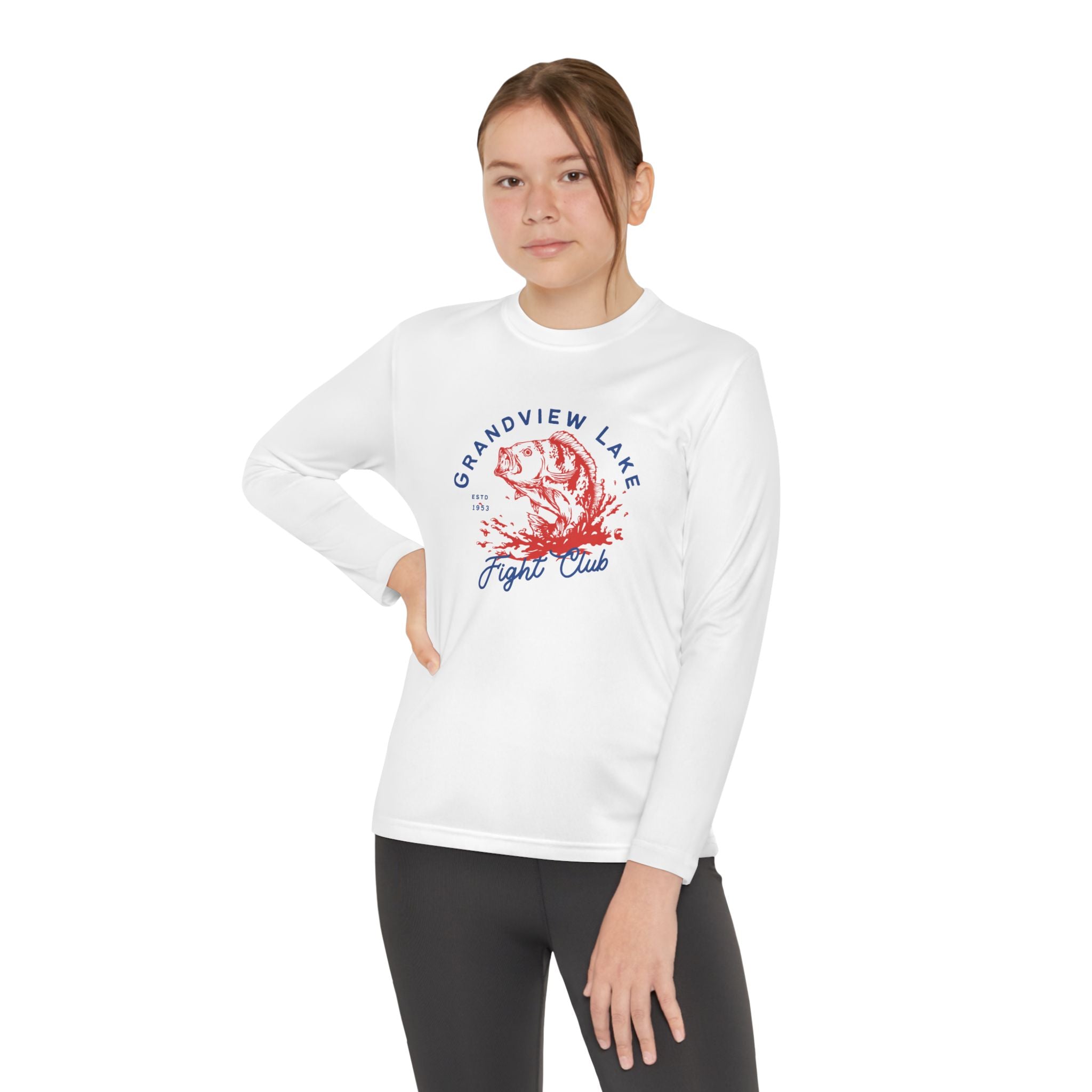 Youth Long Sleeve Tee — "Grandview Lake Fight Club" Graphic