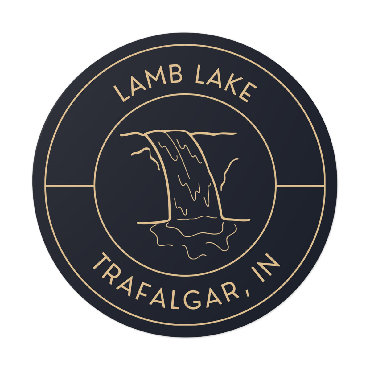 Round Vinyl Stickers- Waterfall Lamb Lake