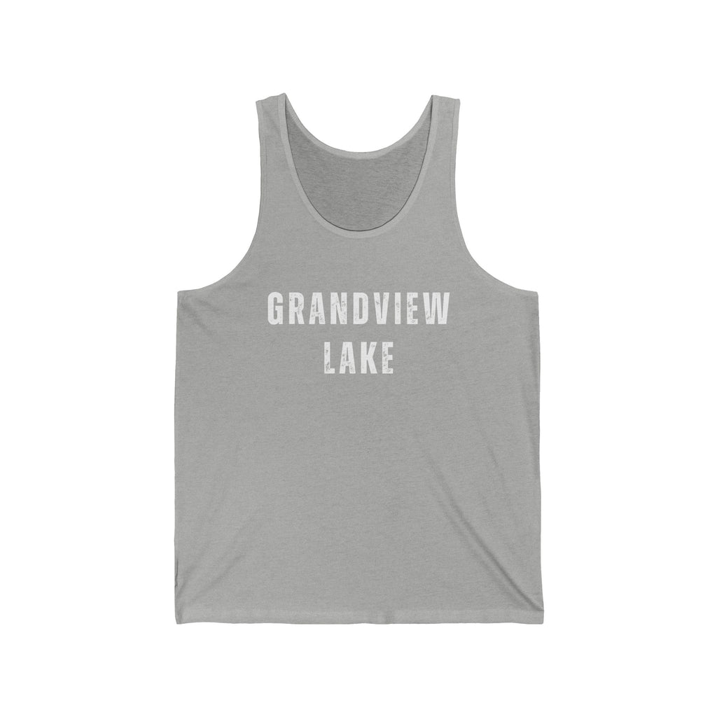 Grandview Lake Tank Top — Retro Collegiate Graphic Lake Shirt