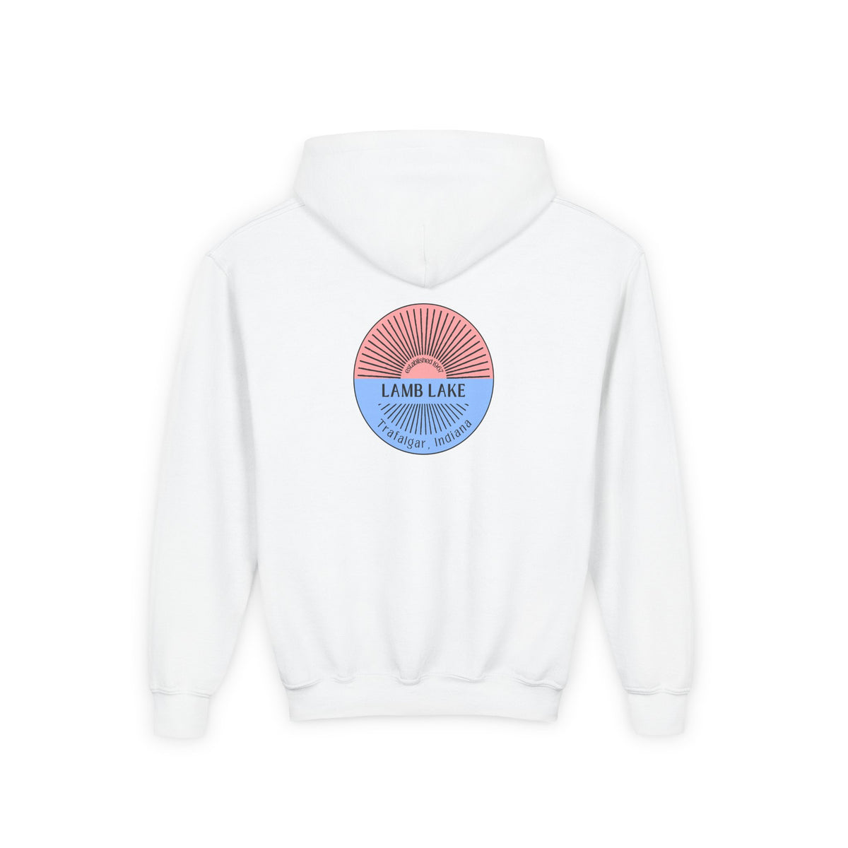 Youth Hoodie - Lamb Lake Retro Sunrise Logo Pullover