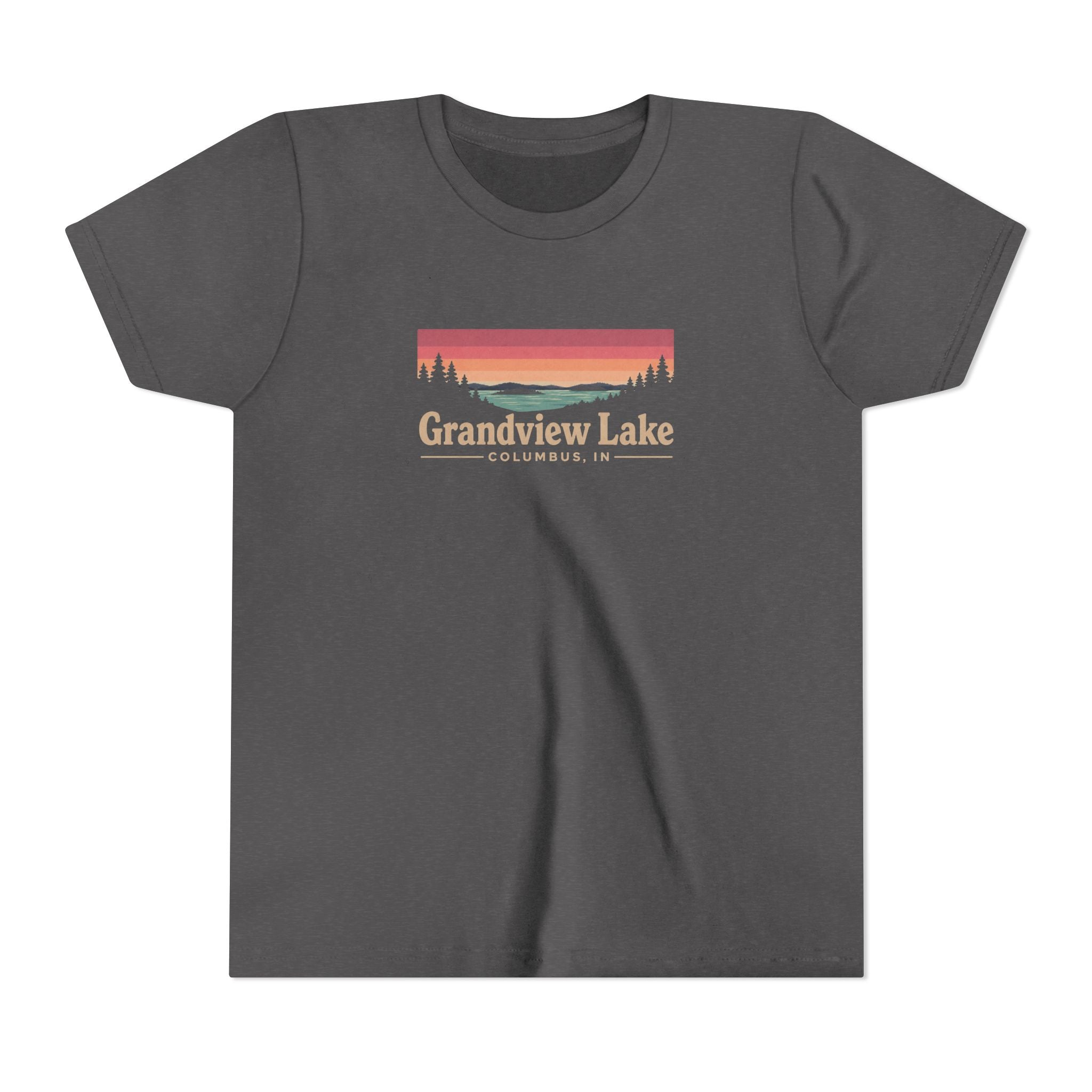 Youth Tee — Grandview Lake Retro Sunset Graphic