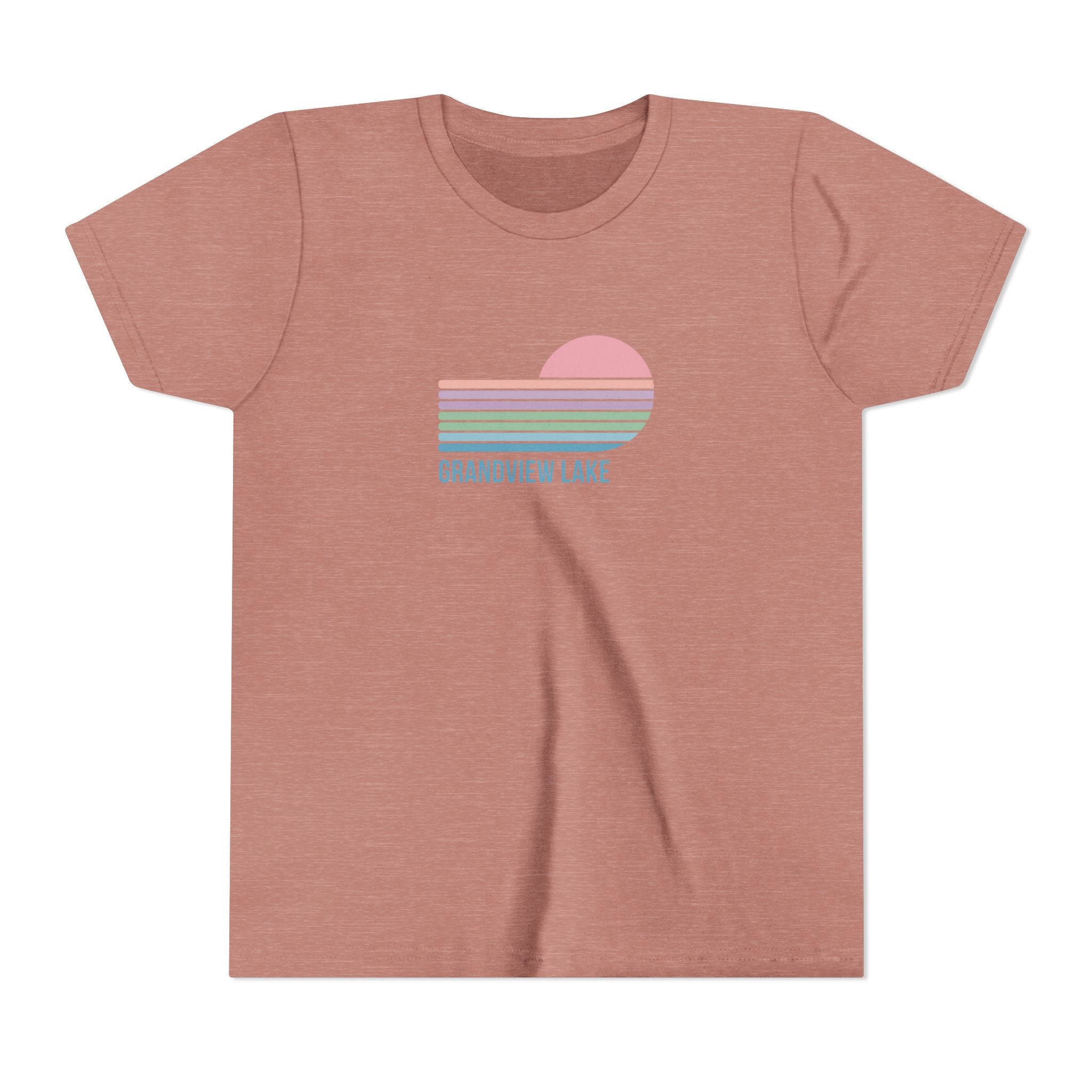 Youth Tee — 'Grandview Lake' Pastel Retro Sunset Kids T-Shirt