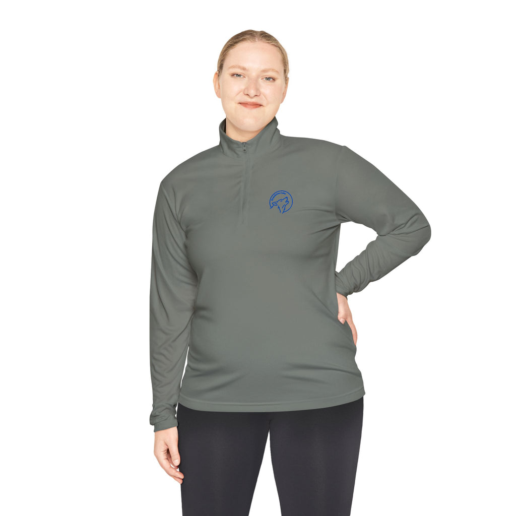 Grandview Quarter-Zip Pullover — Full Moon Club Branded Live Wolf Design