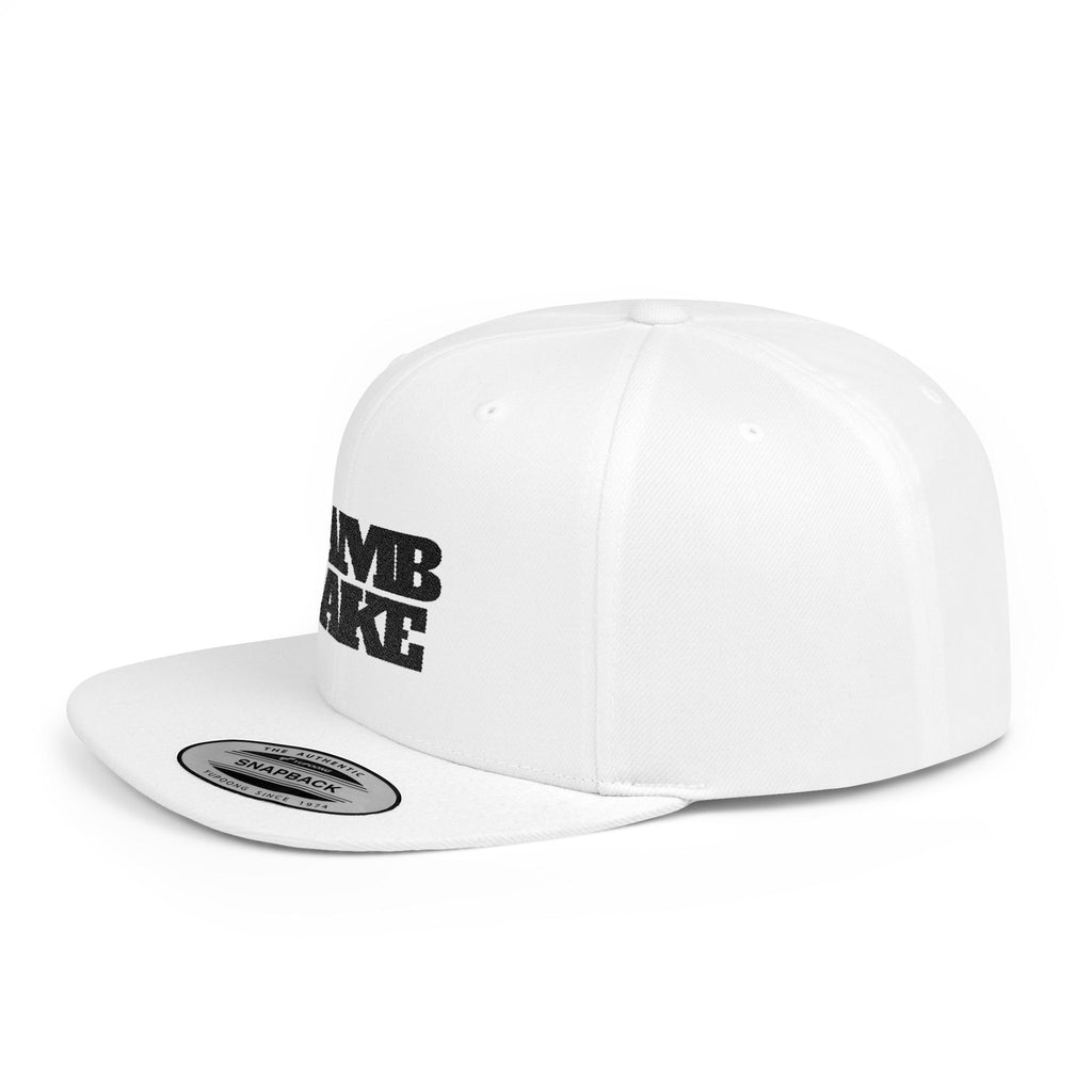 Lamb Lake Flat Bill Snapback Hat — Retro Embroidered Lake Cap