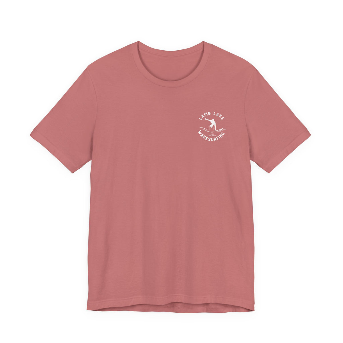 Wakesurf Pocket & Back Print Lamb Lake Minimalist Tee —  Short Sleeve Shirt