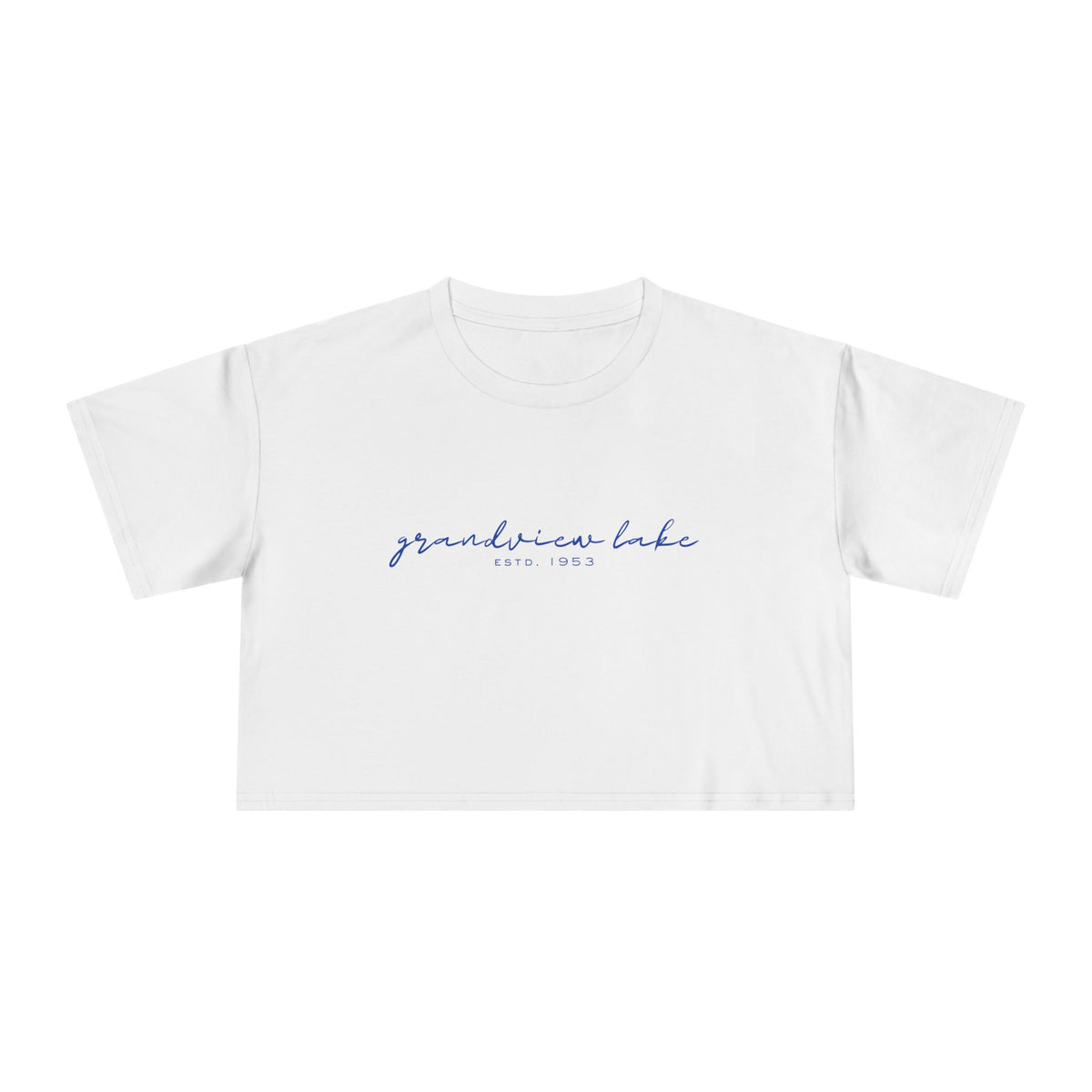 Script Logo Crop Tee — "grandview lake" Women's Casual Top