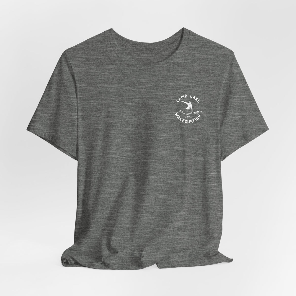 Wakesurf Pocket & Back Print Lamb Lake Minimalist Tee —  Short Sleeve Shirt