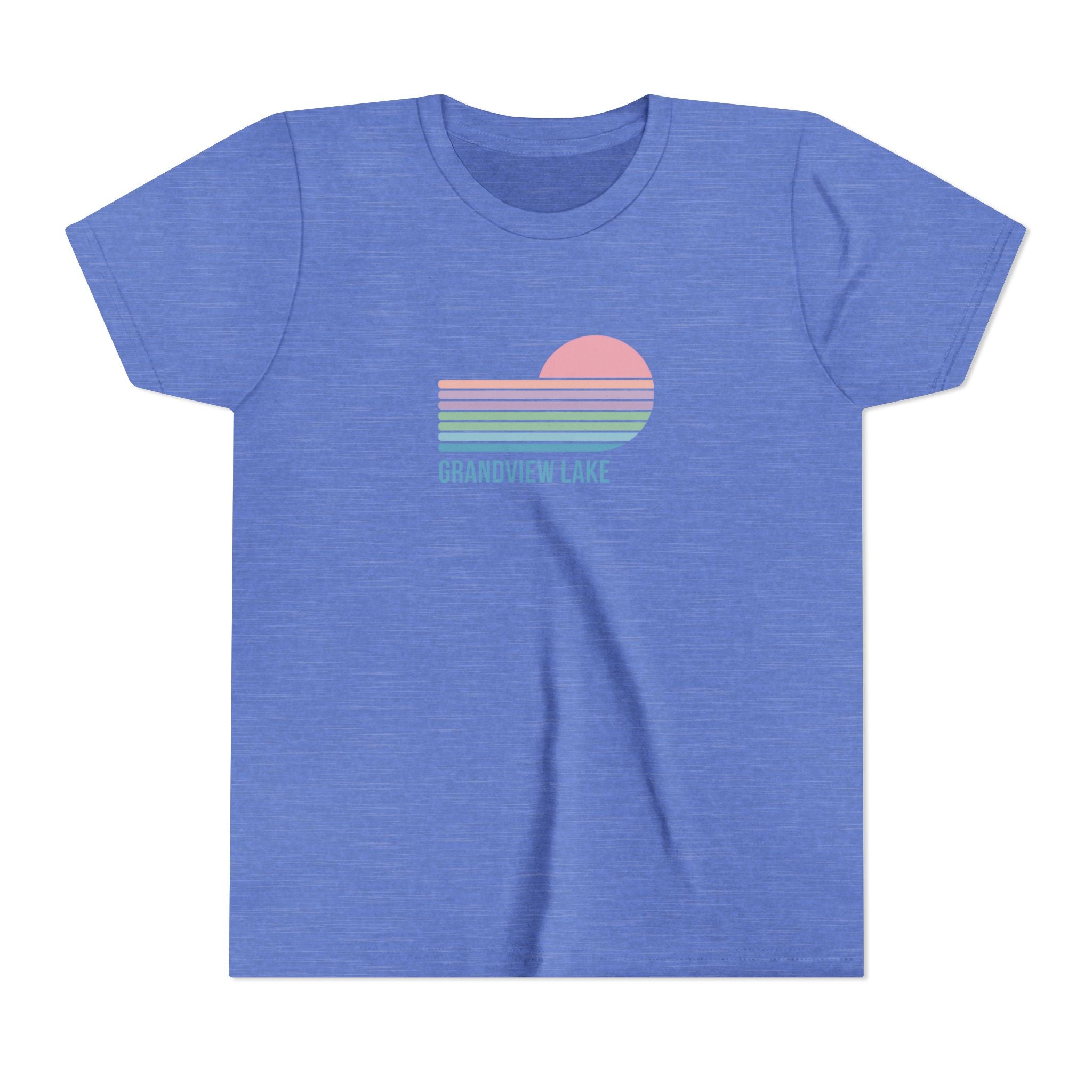 Youth Tee — 'Grandview Lake' Pastel Retro Sunset Kids T-Shirt