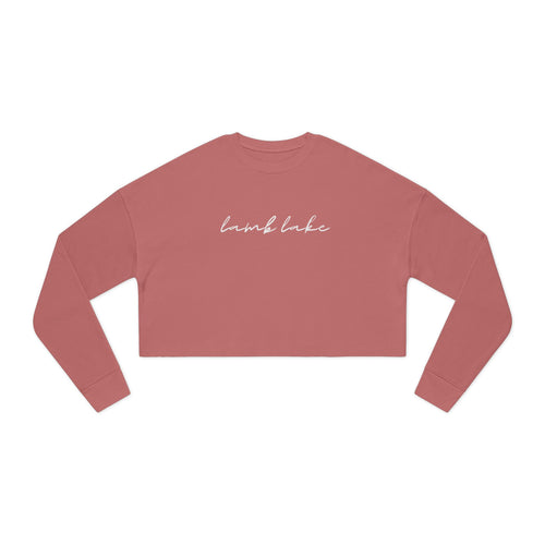 Cropped Hem Sweatshirt — 'lamb lake' Script Logo, Cozy Casual Pullover