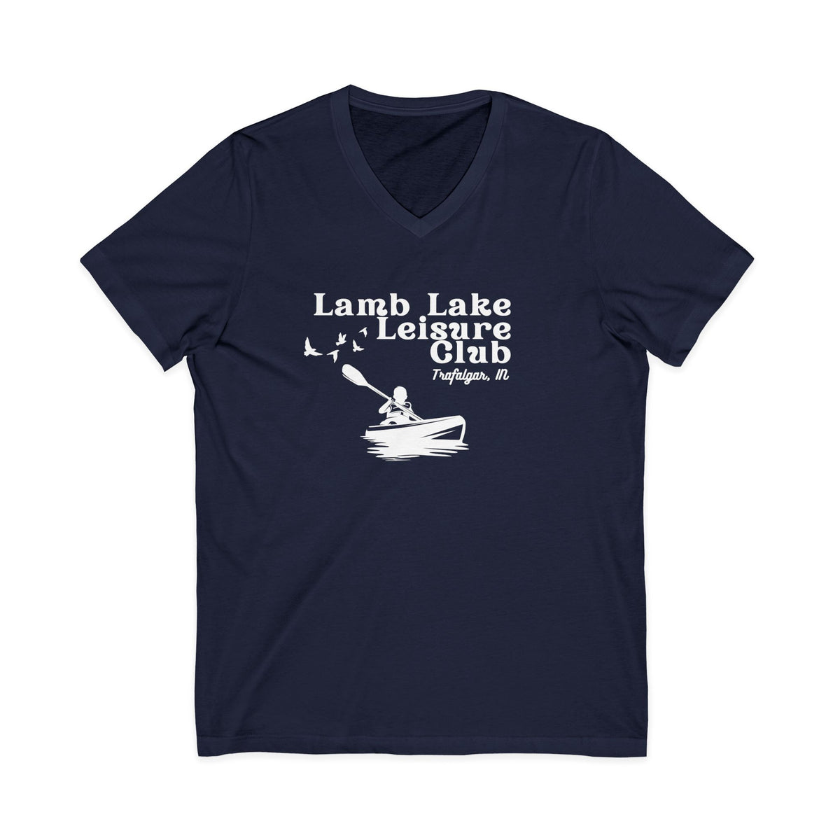 Lamb Lake Kayak Leisure Club V-Neck Tee