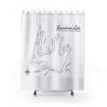 Grandview Lake Map Shower Curtain — Decorative Bath Curtain with Lake Map Design