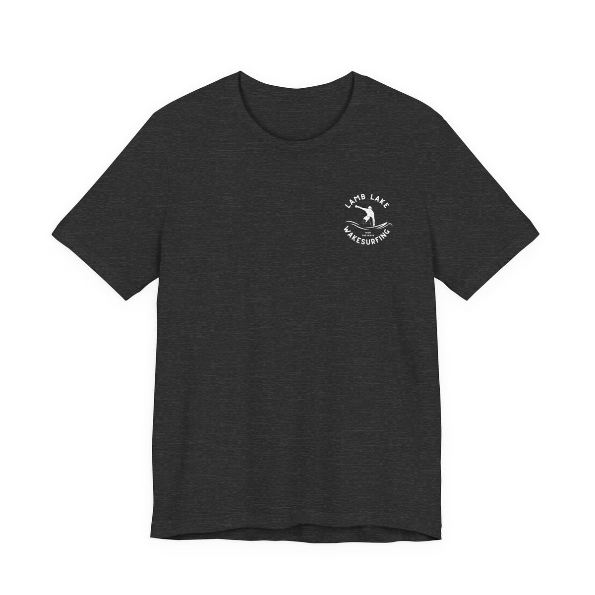 Wakesurf Pocket & Back Print Lamb Lake Minimalist Tee —  Short Sleeve Shirt