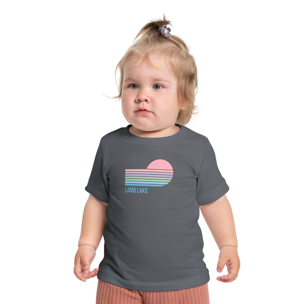 Baby T-Shirt — Pastel Retro Heart Sunset "Lamb Lake"