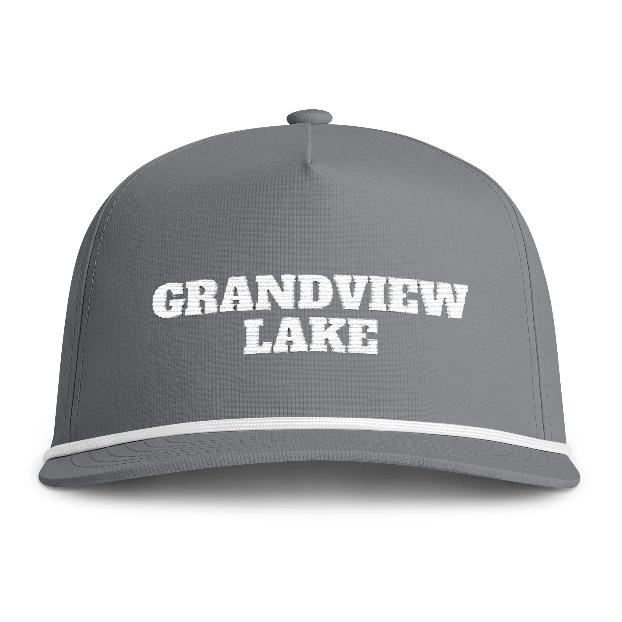Sunwashed Rope Cap - "GRANDVIEW LAKE' Embroidered Trucker Hat