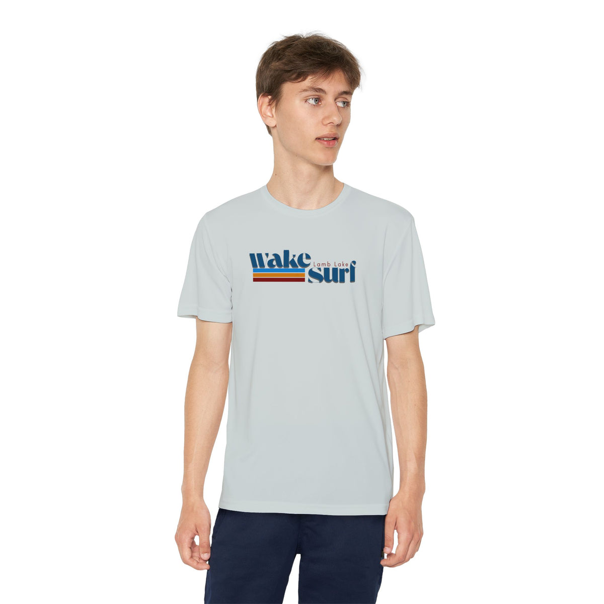 Youth Wake Surf Lamb Lake Tee – Retro Striped Wake Surfing Shirt