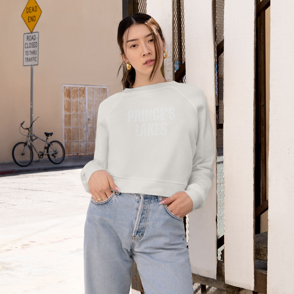 Cropped Pullover — 'Prince's Lakes' Minimal White Fleece for Women