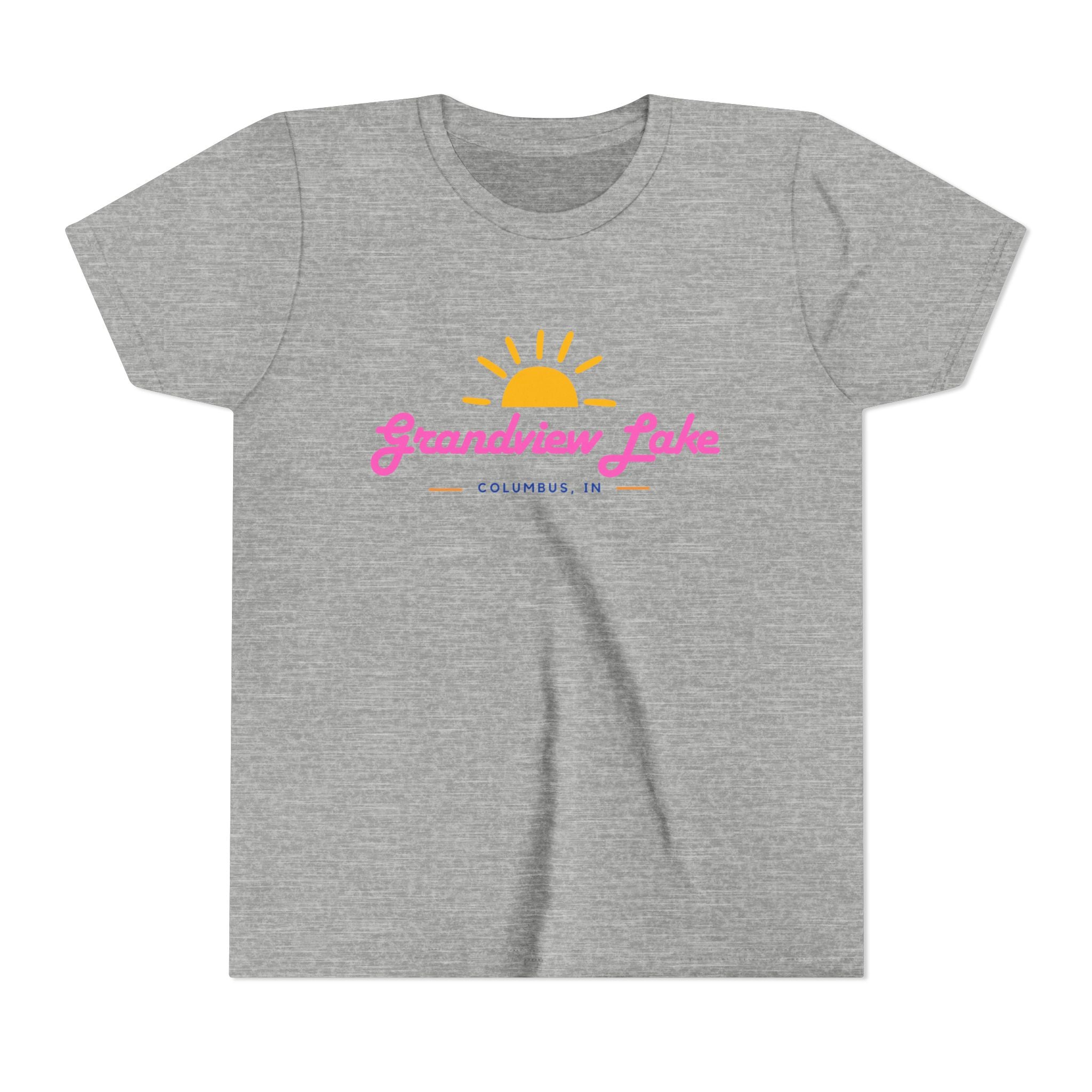 Youth Tee — Grandview Lake Retro Sunset Kids Shirt (Columbus, IN)