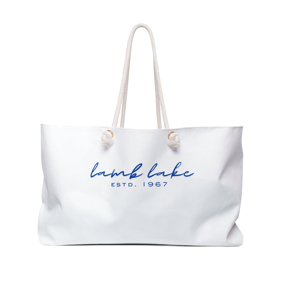 Weekender Bag - 'Lamb Lake' Script Tote | Travel & Lake Getaway Bag