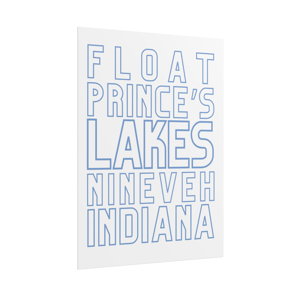 Rolled Poster — Float Prince's Lakes Nineveh Indiana Minimal Typography Travel Art