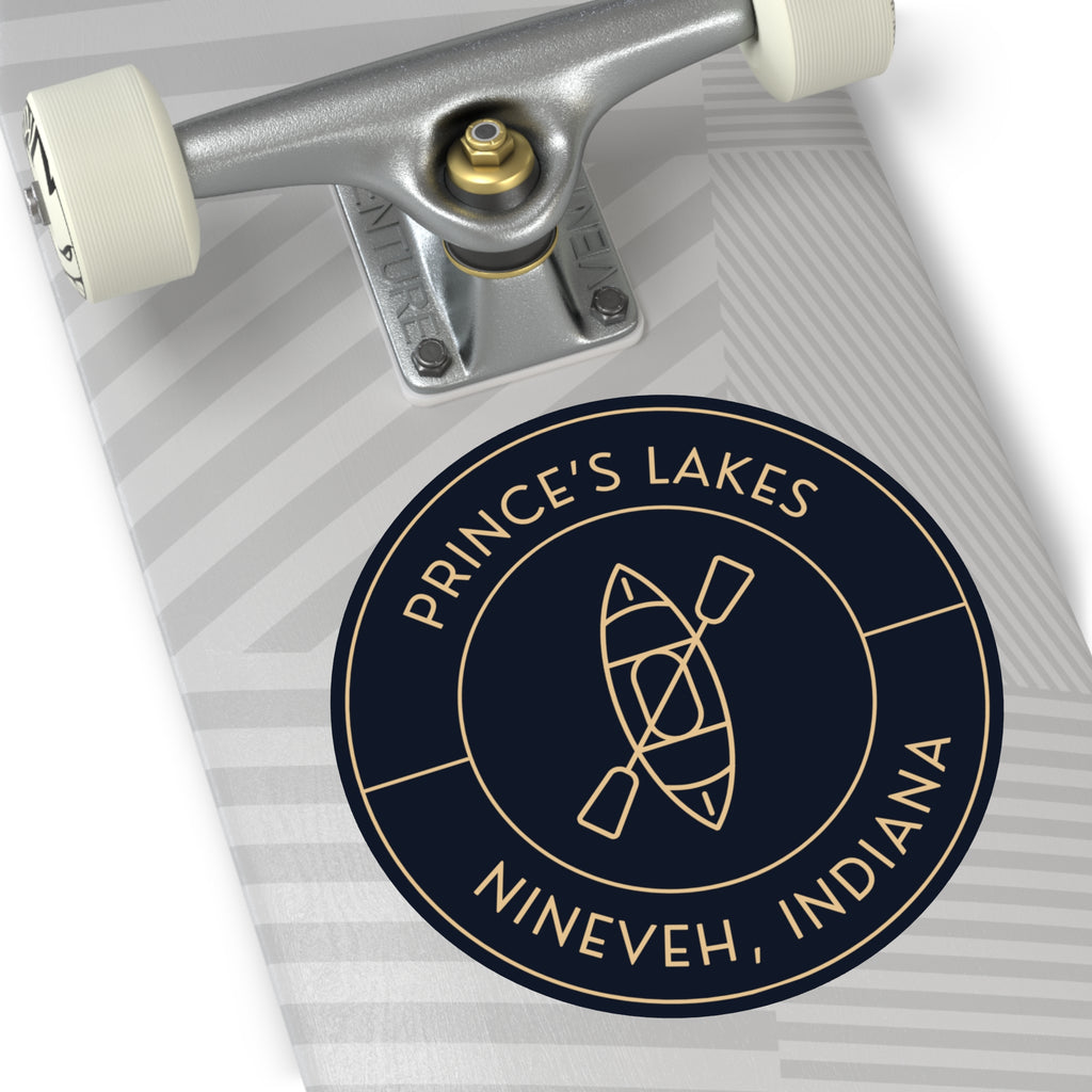 Round Vinyl Stickers- Kayak Prince's Lakes