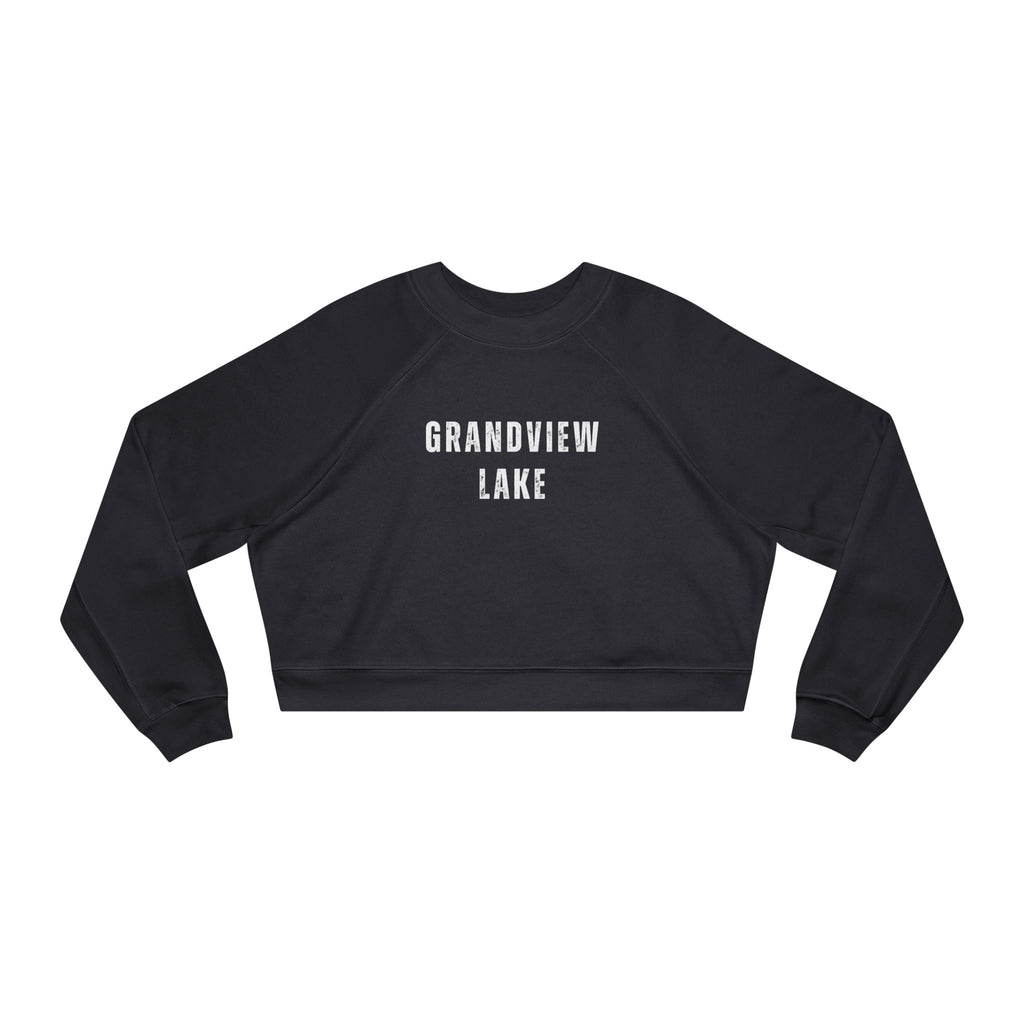 Grandview Lake Cropped Pullover — Minimal White Fleece for Women