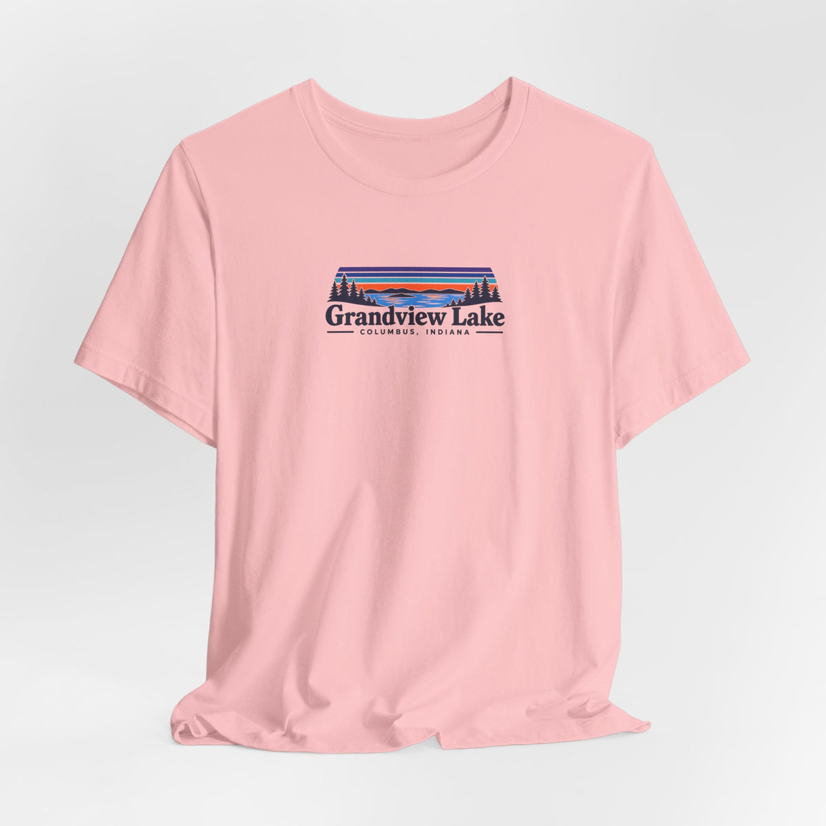 Grandview Lake Landscape Tee — Retro Mountain Lake Graphic T-Shirt