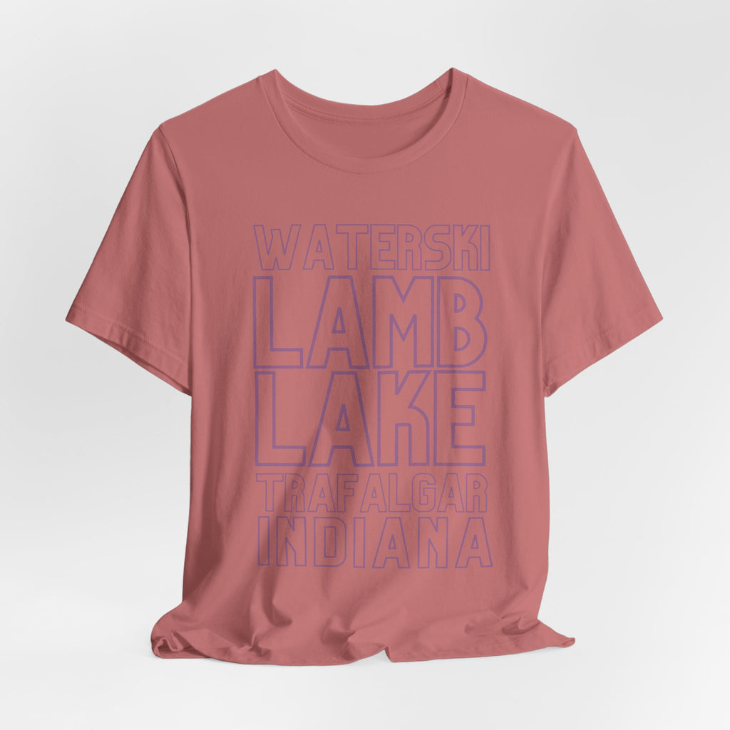 Lamb Lake Columbus Indiana Waterski Tee — Vintage Beach Town T‑Shirt