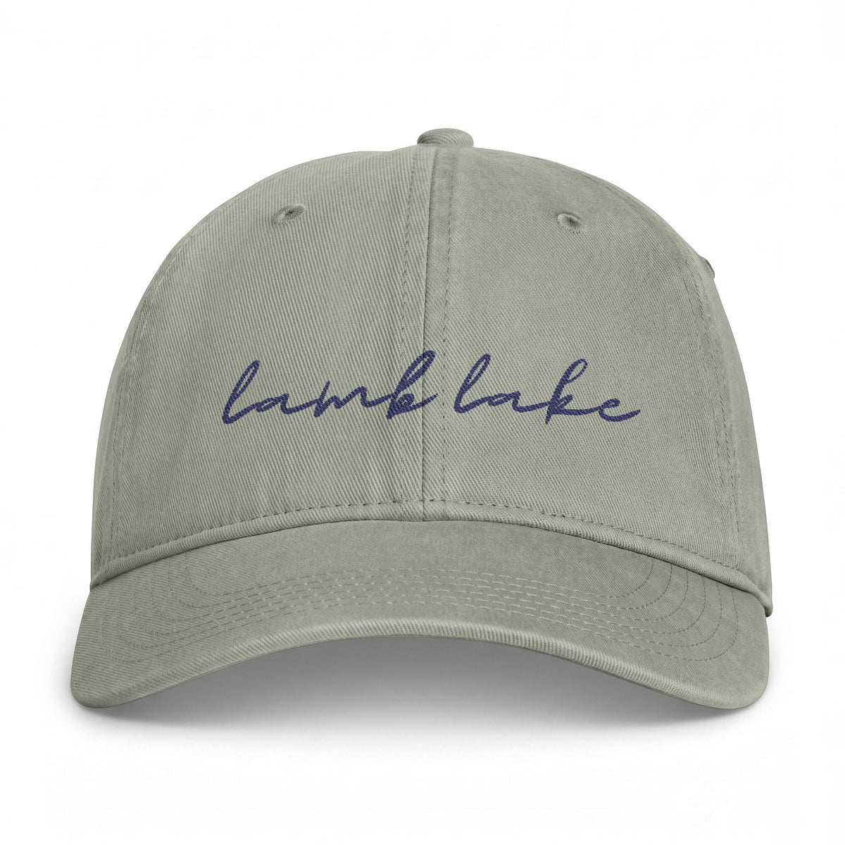Washed Coastal Cap — "Lamb Lake" Embroidered Lake Hat
