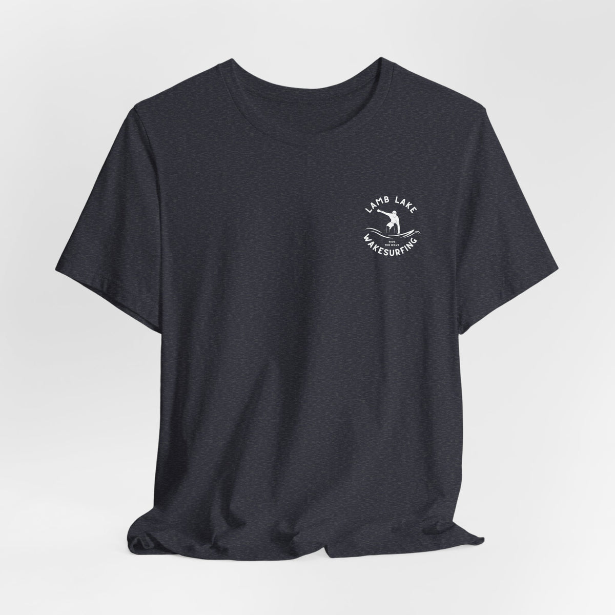 Wakesurf Pocket & Back Print Lamb Lake Minimalist Tee —  Short Sleeve Shirt