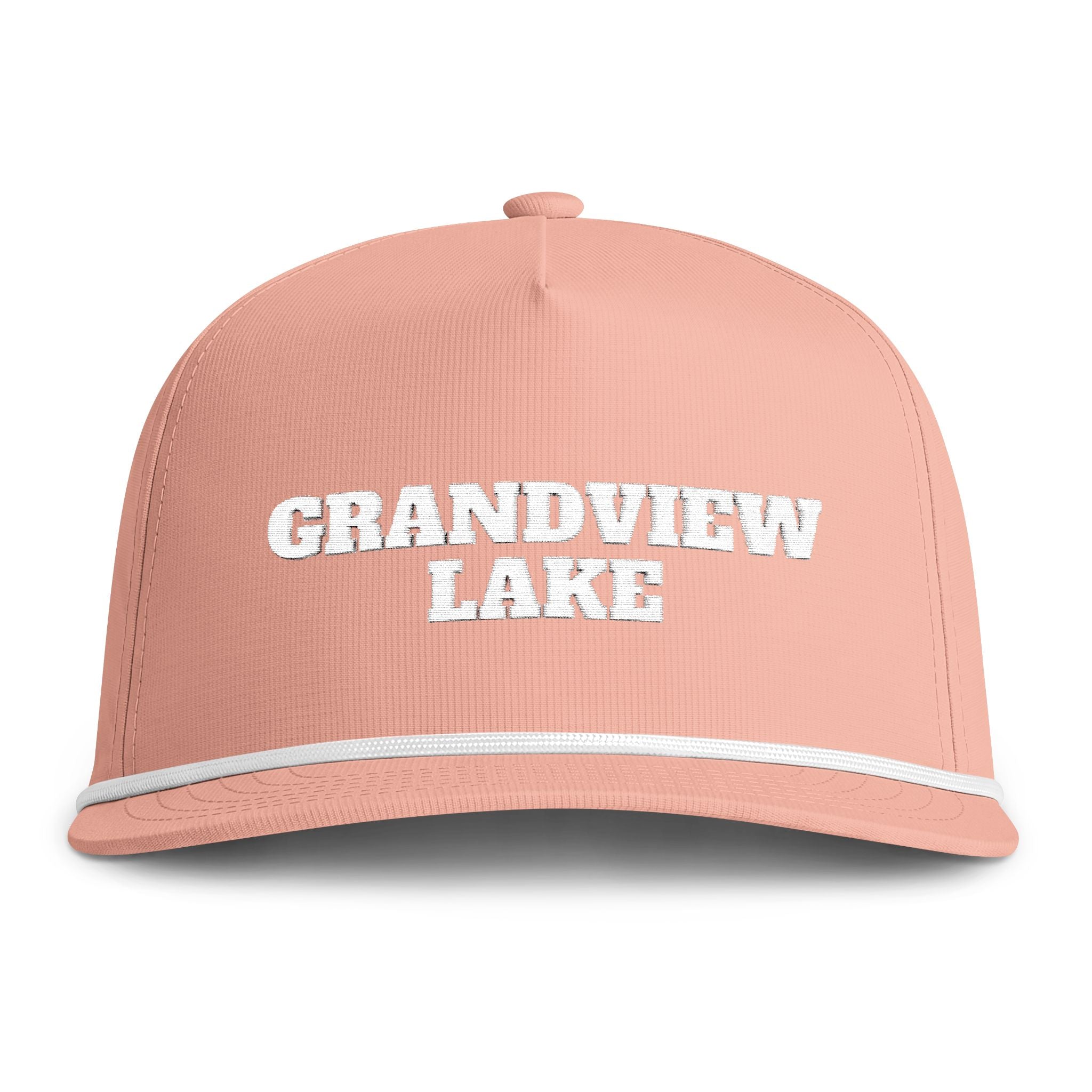 Sunwashed Rope Cap - "GRANDVIEW LAKE' Embroidered Trucker Hat