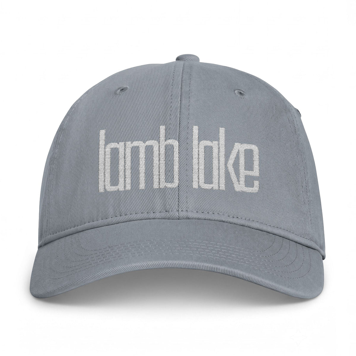 Distressed 'lake lake' Embroidered Washed Cap