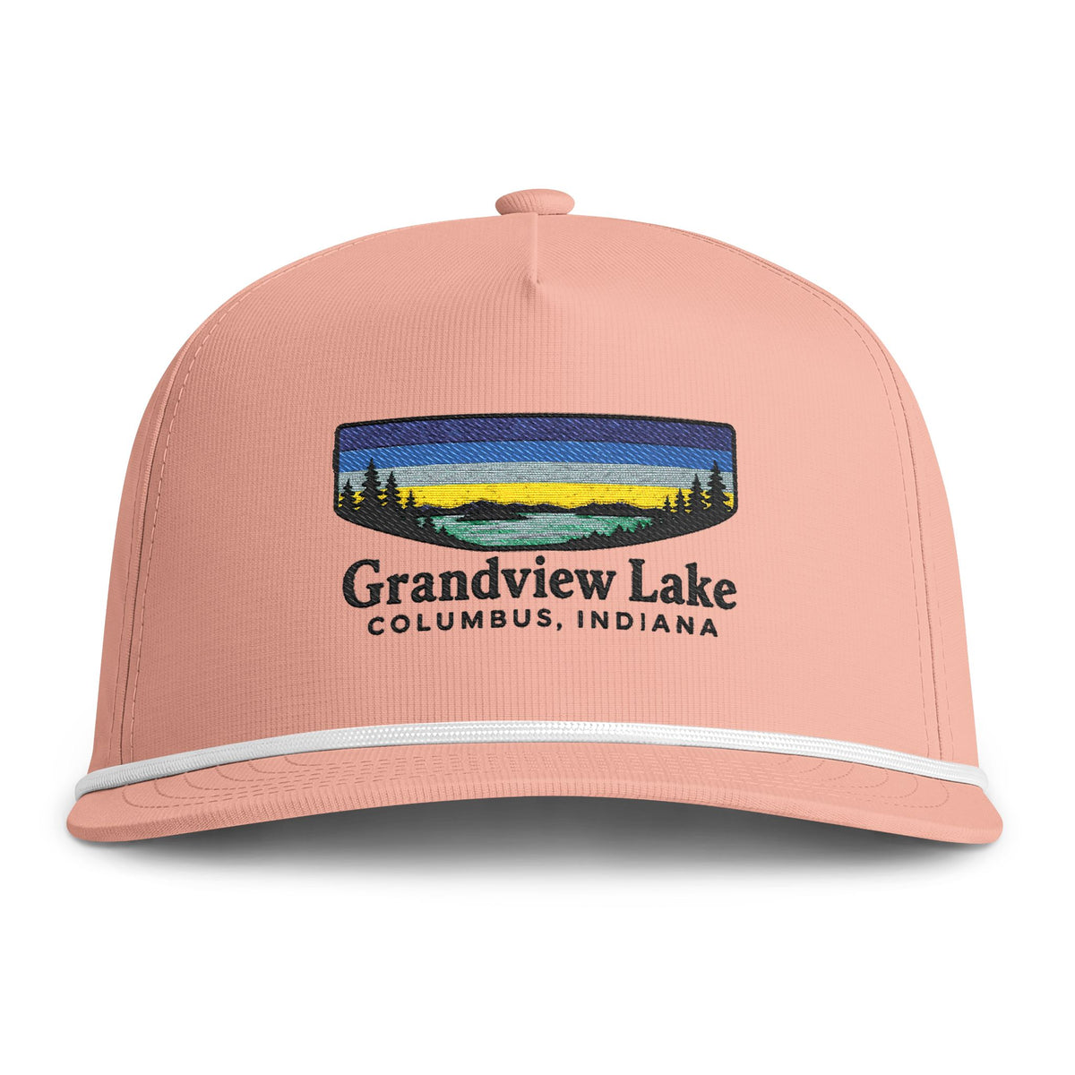 Grandview Lake Sunset Rope Cap — Vintage Sunwashed Embroidered Baseball Hat