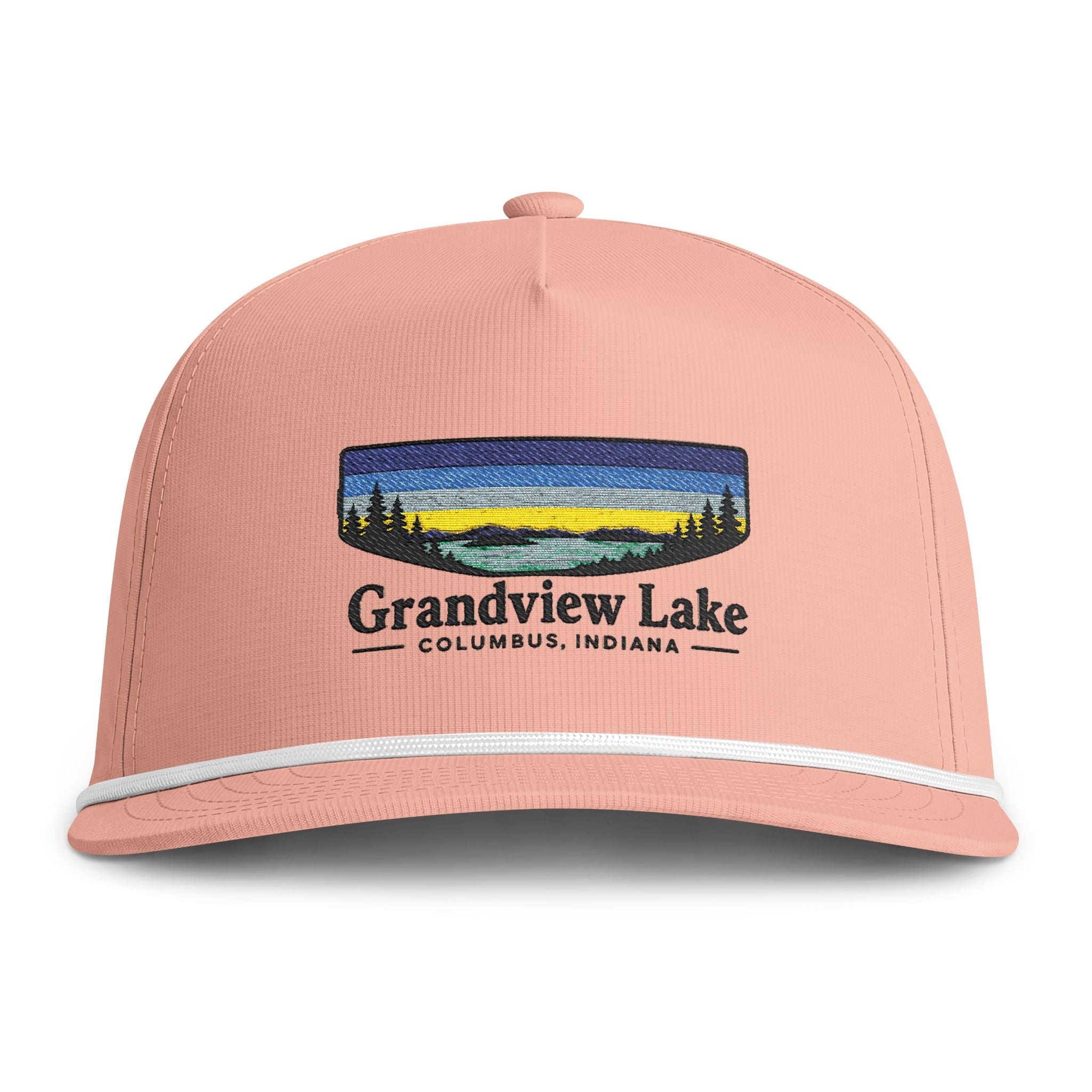 Grandview Lake Sunset Rope Cap — Vintage Sunwashed Embroidered Baseball Hat