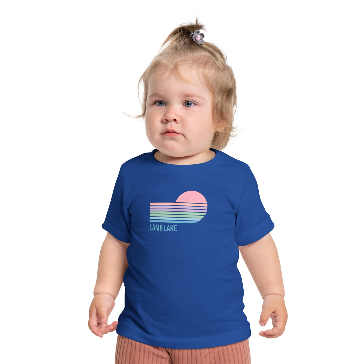 Baby T-Shirt — Pastel Retro Heart Sunset "Lamb Lake"