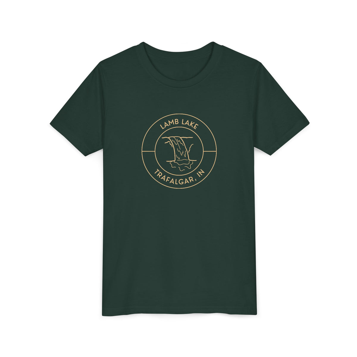Youth Tee — Lamb Lake Waterfall Emblem