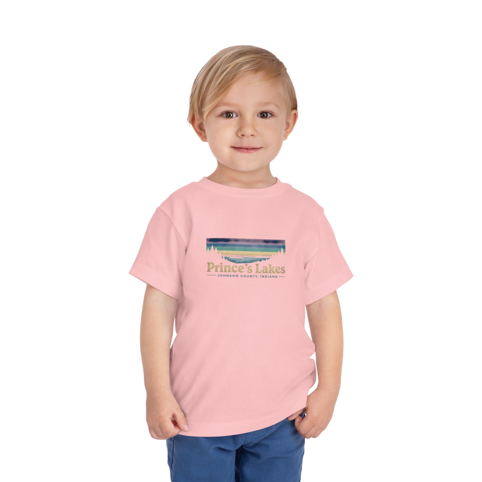 Toddler Tee - "Prince's Lakes" Retro Sunset Graphic