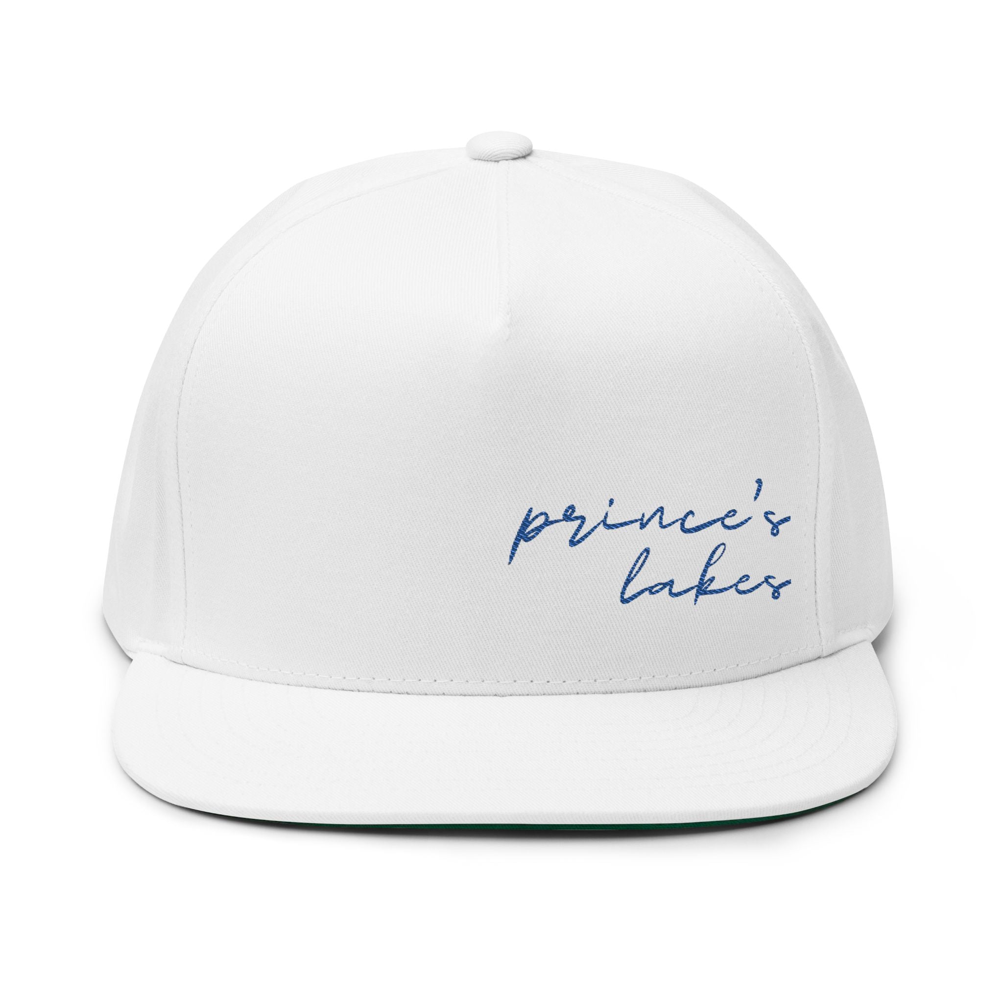 Flat Bill Cap — "Prince's Lakes" Embroidered Snapback Hat