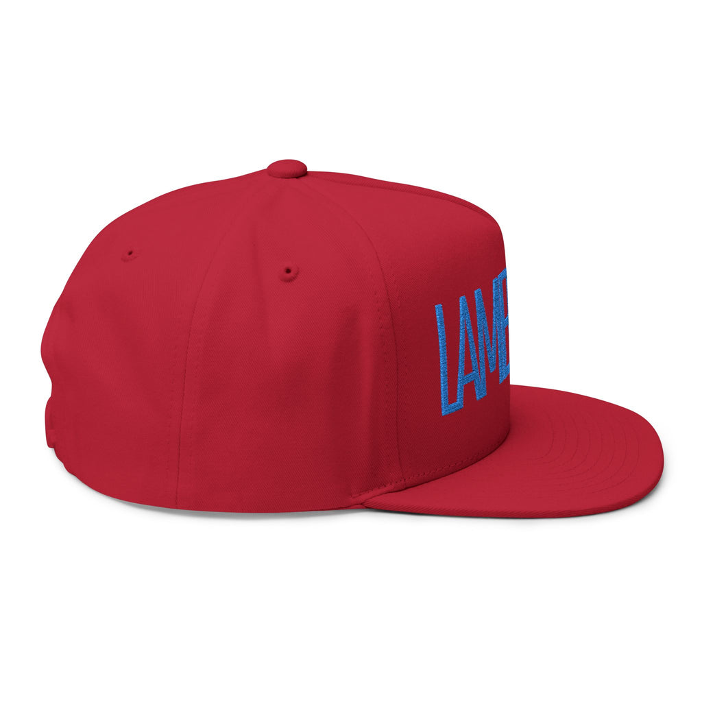 Flat Bill Cap — Minimal Embroidered "LAMB LAKE" Logo Snapback