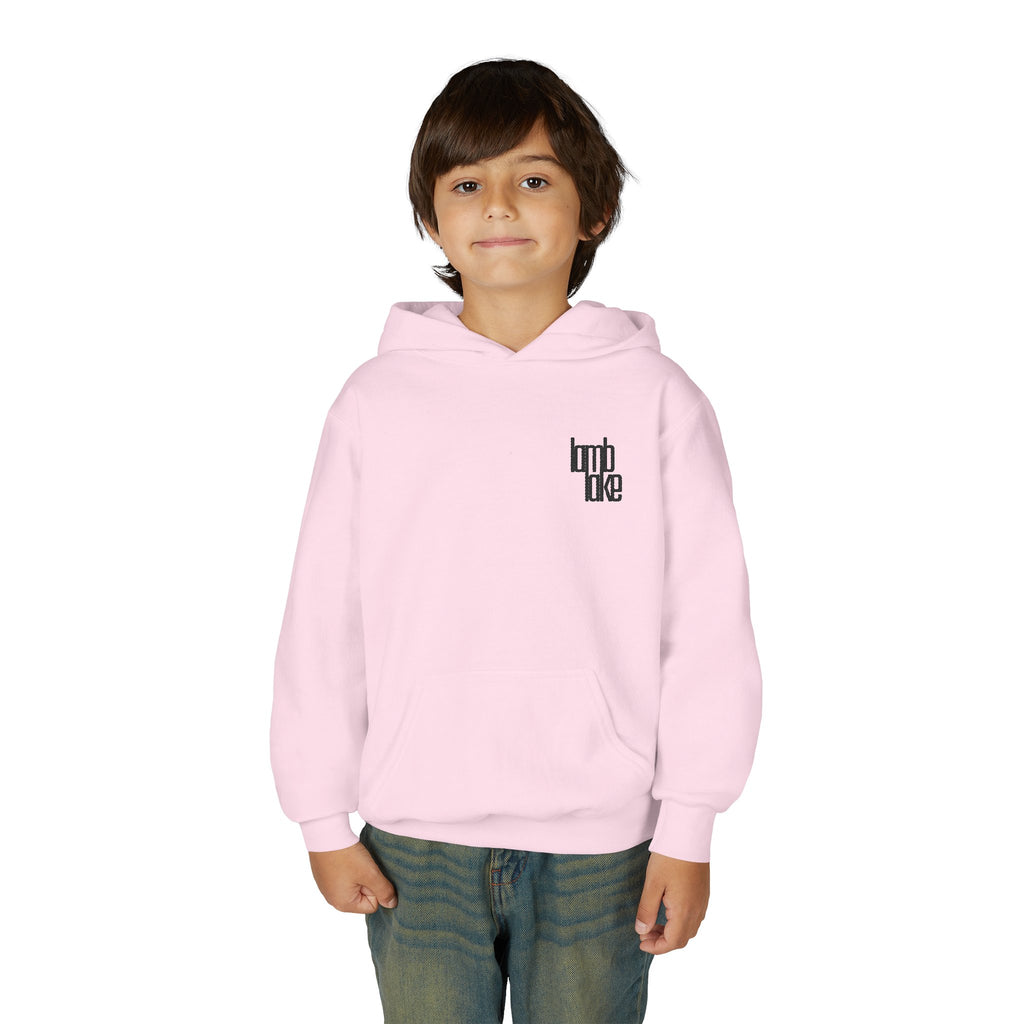 Youth Hoodie — Minimal 'lamb lake' Chest Logo Streetwear