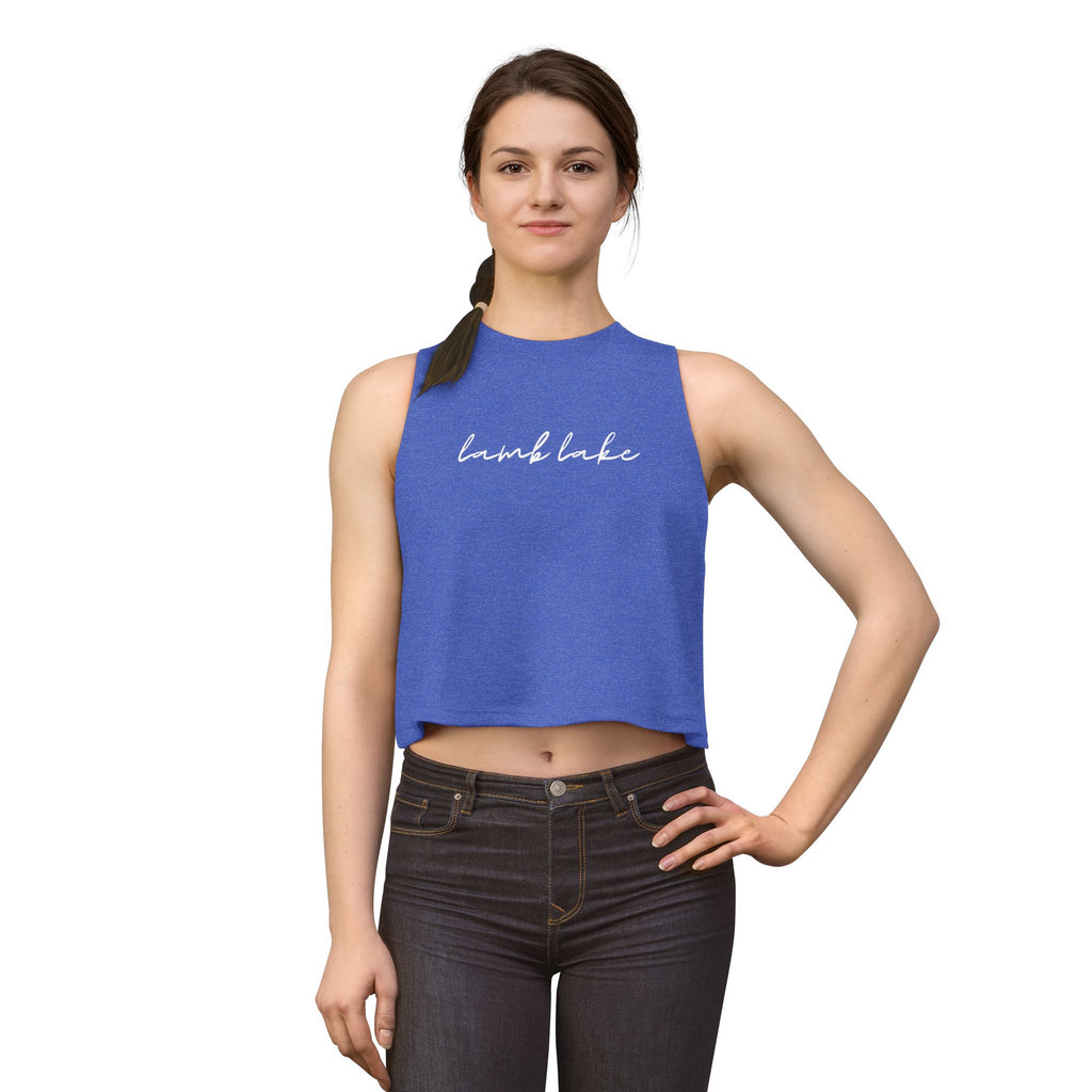 Lake Script Crop Top — 'lamb lake' Women's Casual Summer Tank
