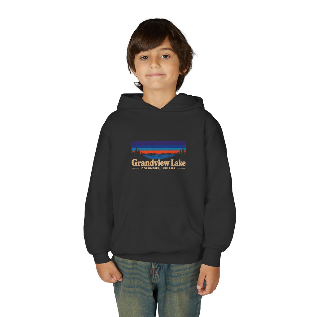Youth Hoodie - Grandview Lake Sunset Logo