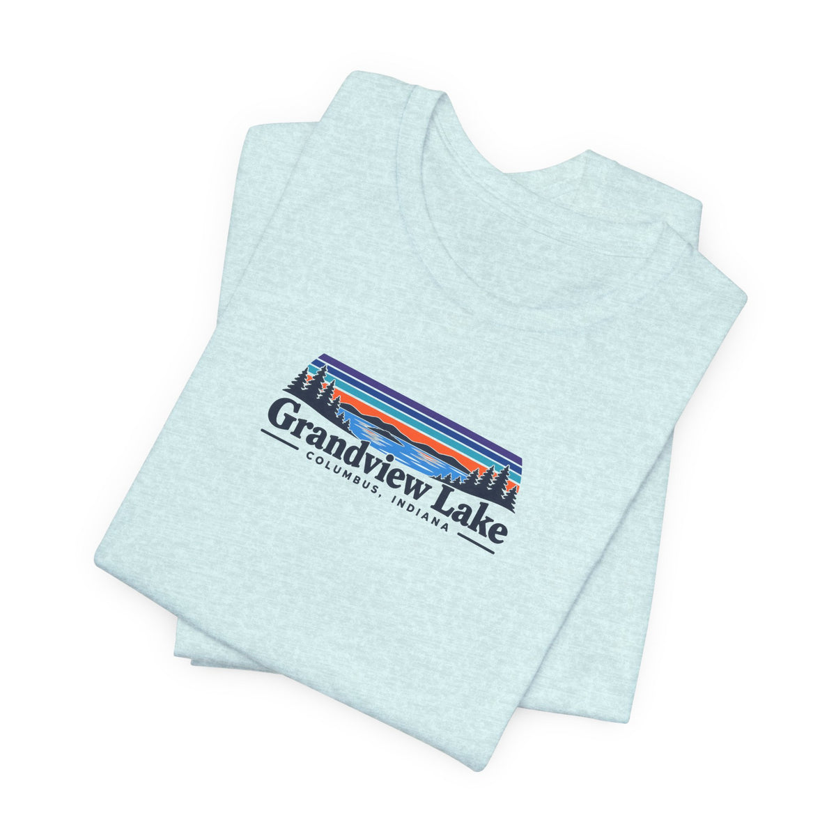 Grandview Lake Landscape Tee — Retro Mountain Lake Graphic T-Shirt